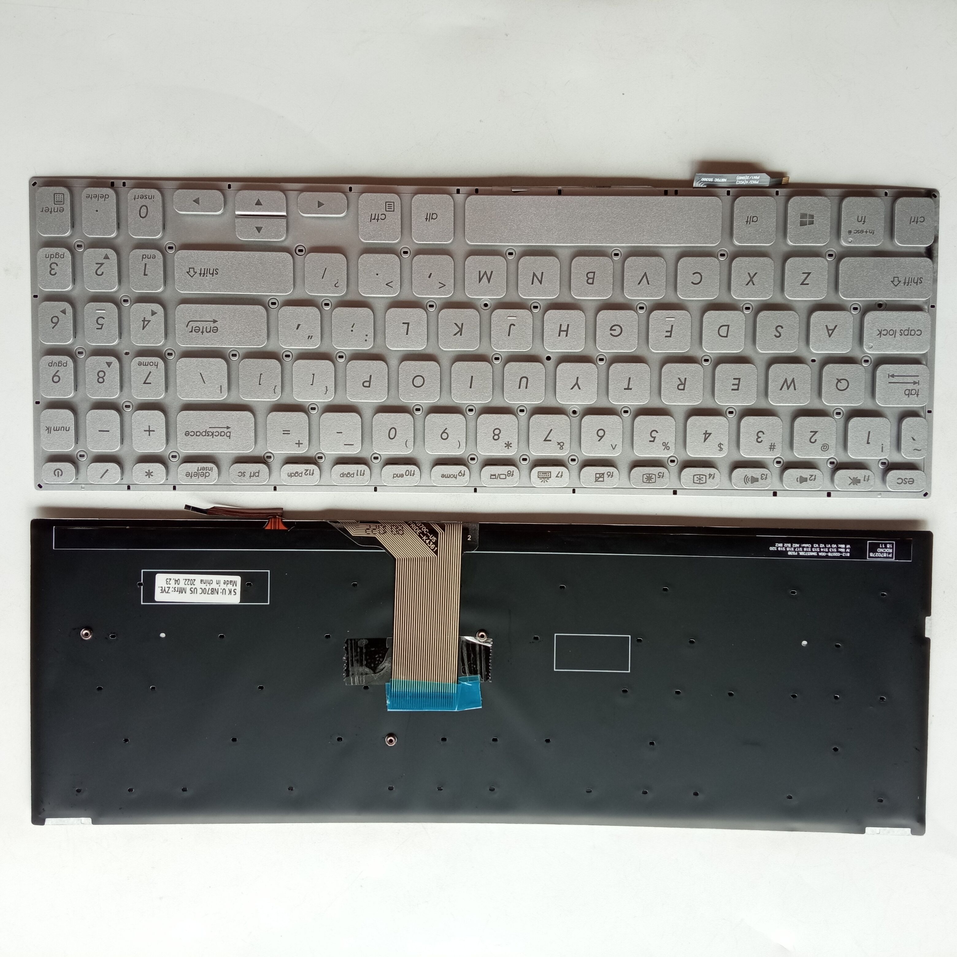 Picture of New Replacement Laptop Keyboard For ASUS S5300 SILVER Backlit (OEM) US Layout